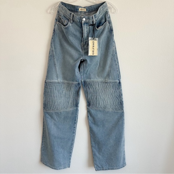 Mariah Wide Leg Racer Jean In Coast Highway Grlfrnd Color: Coast Highway - Picture 1 of 16